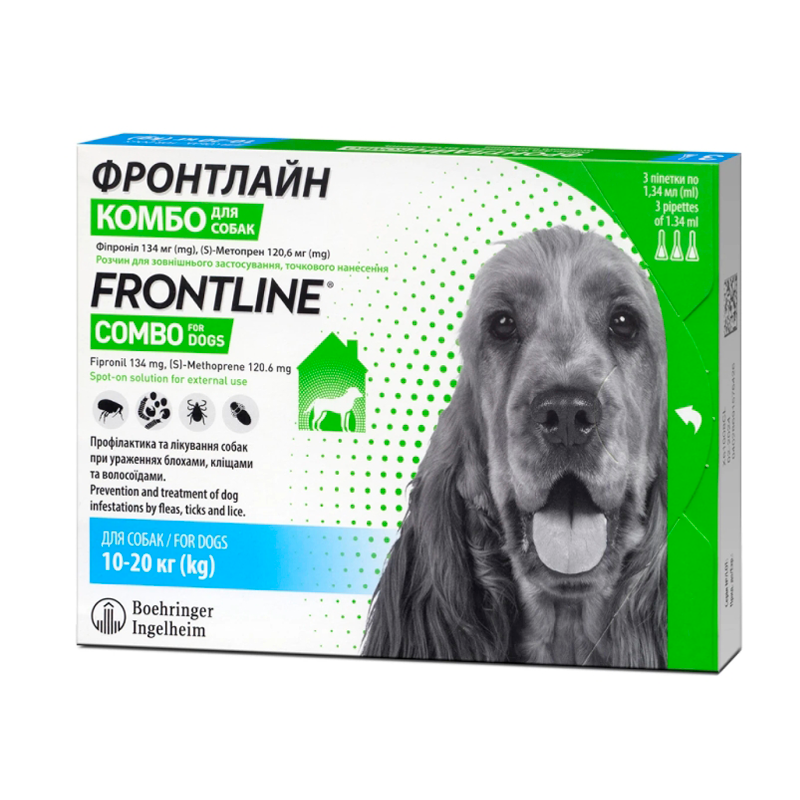 Фронтлайн Комбо (Frontline Combo) для собак (10-20кг)